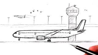 How to draw a Airplane easy  Easy Drawing Tutorial