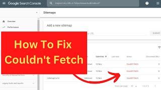 !!How To Fix "Couldn’t Fetch" Sitemap Error problem on Search Console!!