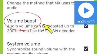 MX Player Volume Boost Settings ?