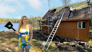 ABANDONED LAKEFRONT Home Renovation: Removing Shingles