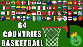 Basketball Marble Race with 64 Countries 10 \ Marble Race King