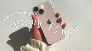 aesthetic pink iphone 13 mini unboxing   phone & accessories unboxing