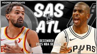 San Antonio Spurs vs Atlanta Hawks Full Game Highlights | Dec 19 | 2025 NBA Season