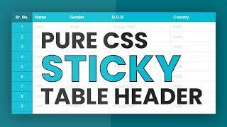 Online Tutorial for Sticky Table Header in CSS With Demo