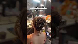 Romantic Bun Hairstyle  #hairstyle #bridalhairtutorial #beauty  #hair #hairshorts