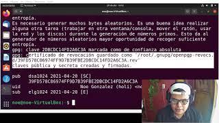 Cifrado asimétrico (creación de llevares privadas) Ubuntu