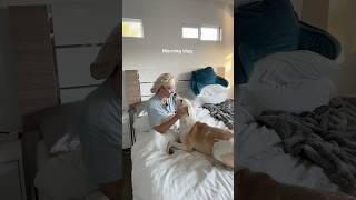 Dog mom morning routine️ #dogshorts #pets #dog #doglover #vlog #lifestyle #skincare #morningroutine