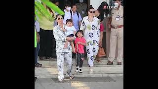 Kareena Kapoor & Karisma Kapoor along with kids Taimur, Jeh SPOTTED at Mumbai airport | #Shorts