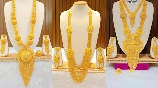 2024 so luxurious Dubai style Gold necklace designs |Bridal heavy necklaces set designs