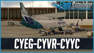 Flying WestJet MAX8 into Vancouver & Calgary | iFly MAX8 | Real World WestJet OPS | VATSIM