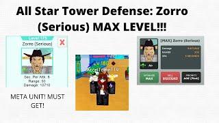 All Star Tower Defense: Zorro (Serious) Mihawk MAX LEVEL!!!!