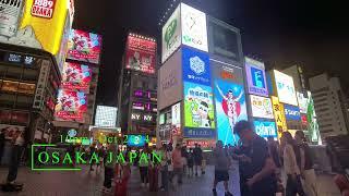 Japan Walking Tour- Dotonbori Osaka | Late Night Shopping Walk