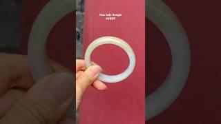 #0009 Icy Mixed Yellow White Jadeite Jade Bangle Size 57 #huajade #handmade