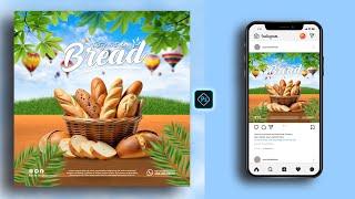 Bread promotion Social Media Post Banner Design in Photoshop Tutorial