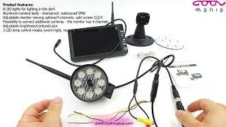 Work SET - 7" digital LCD monitor + WiFi camera 120° with AHD with 8x LED light (www.cool-mania.com)