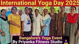 International Yoga Day 2025  | Outdoor Yoga with 30+ Participants | Priyanka Fitness Studio #yoga