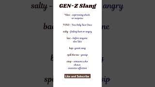 Gen-Z Slang! #english #slang #genz #learnenglish #shortsvideo