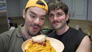 Husbands Chef Mike & Sous-Chef Chris are BACK! Cooking Pasta Carbonara & Poached Eggs #EggsAnytime