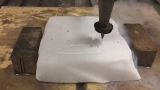Dry Ice vs 60,000 PSI Waterjet - Dry Ice Experiments - waterjet cutting explained - Interesting