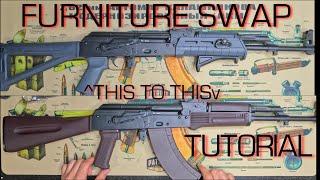 AK47 Furniture Swap Tutorial - Easy! (MAGPUL to PSA Plum)