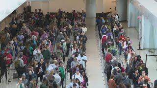 Holiday travel rush in full swing under clear skies at New Orleans MSY airport