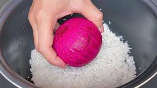 Put the dragon fruit into the rice，[Awesome]，Simple，Potato minced rice  You will be addicted 