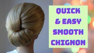 quick and easy smooth chignon hair tutorial