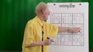 Lesson 5: Learn Sudoku. The Effect of 3 Numbers in a row or column within a Block