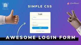 HOW TO CREATE AWESOME LOGIN FORM USING SIMPLE CSS ? || WEBKAARI #html #css #htmlcss #simplecss