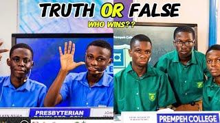 NSMQ FINALS TRUTH OR FALSE ROUND |PREMPEH COLLEGE VS PRESEC VS ADISCO|NATIONAL SCIENCE AND MATH QUIZ