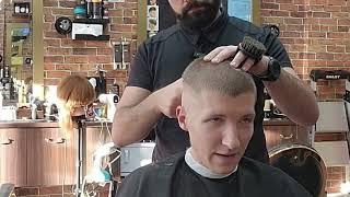  ASMR BARBER -Buzz cut transformation in actual time, buzz cut men, head shave, barber shave,  ️