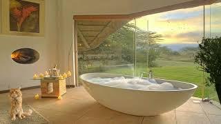 Douche music, Bathtub in garden, Relaxing Music For Shower.