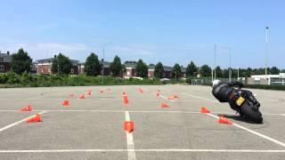 Lean angle practice 20150716 Kristian Eekhof Motogymkhana