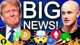 BIG CRYPTO NEWS! TRUMP COINBASE & BAKKT, BITCOIN ETF OPTIONS, & XRP CARDANO!