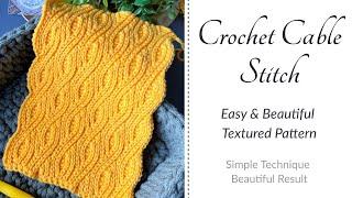 How to Crochet a Beautiful Textured Cable Stitch (Worked Sideways) | Beginner-Friendly Tutorial 