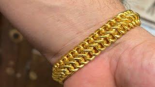 See How This Pure Gold 8 Design Bracelet is Crafted for Men!