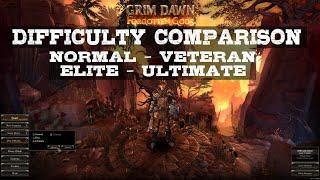 Grim Dawn difficulty level comparison (gameplay demo) Normal Veteran Elite Ultimate