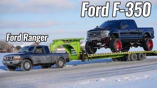 Ford Ranger Tows F-350 Sema Truck