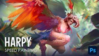 Harpy - speed painting (Time lapse) Photoshop