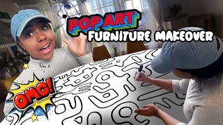 POP ART DINING TABLE MAKEOVER DIY // Make a STATEMENT Piece In Your Home!!!