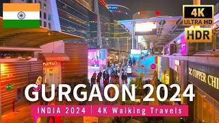 4K HDR - Amazing India Gurgaon CyberCity Night Walking Tour  DLF CyberHub 2024