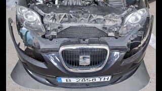 Как поменять лампочки в фарах и снять передний бампер на Seat Altea