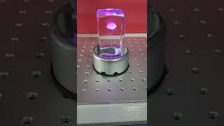 3d Laser Engraved Crystal Cube Rose Flowers Souvenir 3d Laser Crystal Engraving Business Gif
