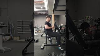 Kettlebell Tricep extension. seated using a utility bench. #Thoracic range and #Tricep strength