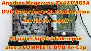 Magnavox ZV427MG9A Lights Blink Repair & Mode Select Switch/Acetone & A COMPLETE DVD Recorder Recap