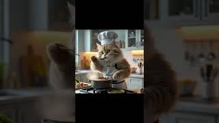 Master Chef Meowbert: The Purr-fect Kitchen Takeover! #cat #ekmotahathighumechala #funny
