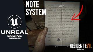 How to Make A Note System in Unreal Engine 5  | Resident Evil & Horror Game Mechanic