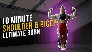 10 Minute EXTREME Shoulder & Biceps Burn / no equipment