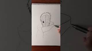 Speed drawing of obito #howtodraw #animeart #drawing #art #naruto