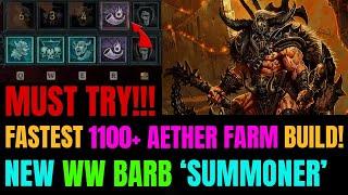 NEW ENDGAME Whirlwind + Ancient 'Summoner' Barb Build! | Farm 1100+ Aether This Way!!